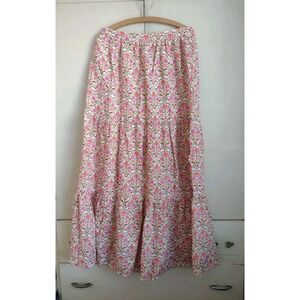 CAMI NYC Maxi Tiered Skirt Sz M Cottagecore Peasant Boho Costal Cowgirl Floral